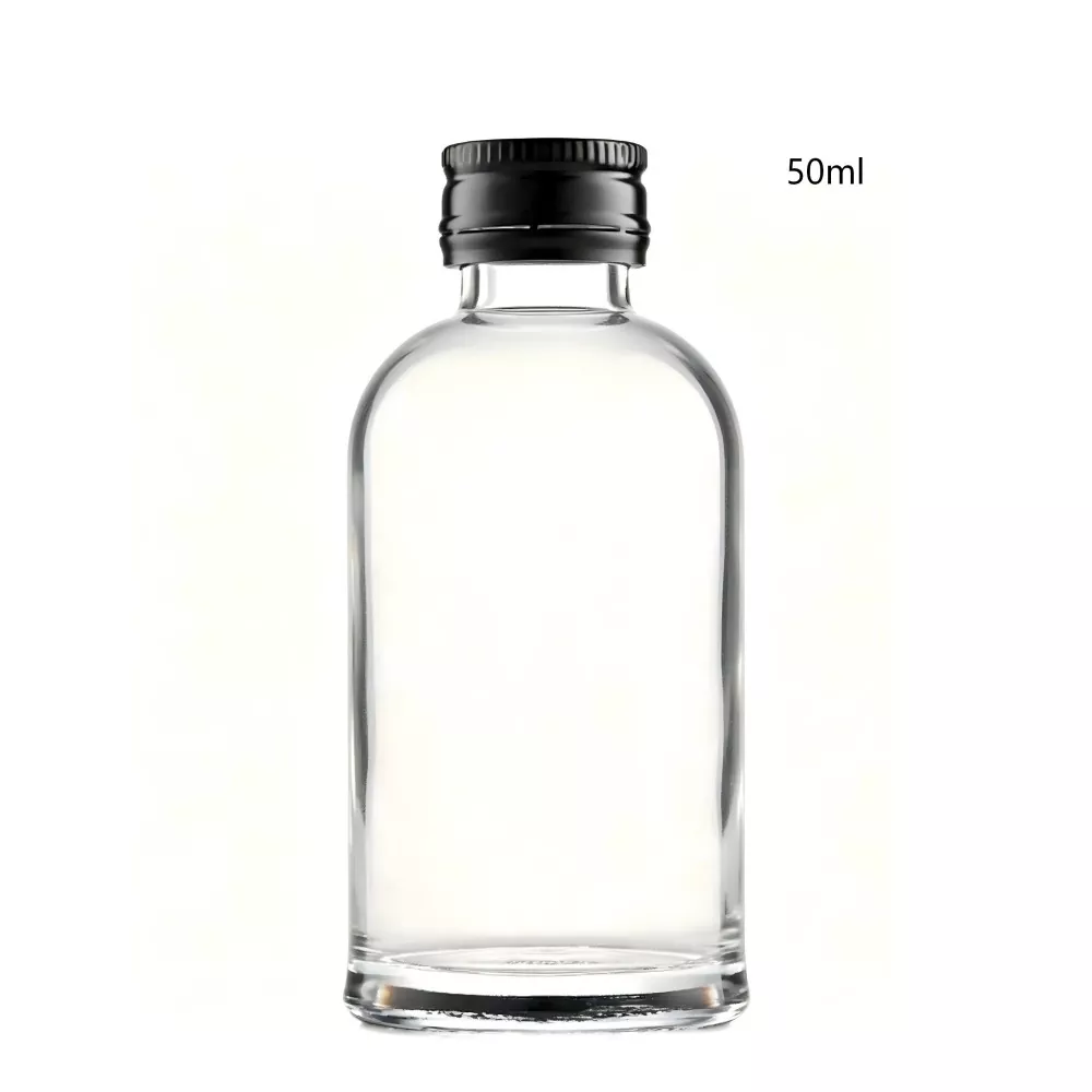 Chai rượu whisky Ailen tròn thủy tinh 50ml có nắp vặn